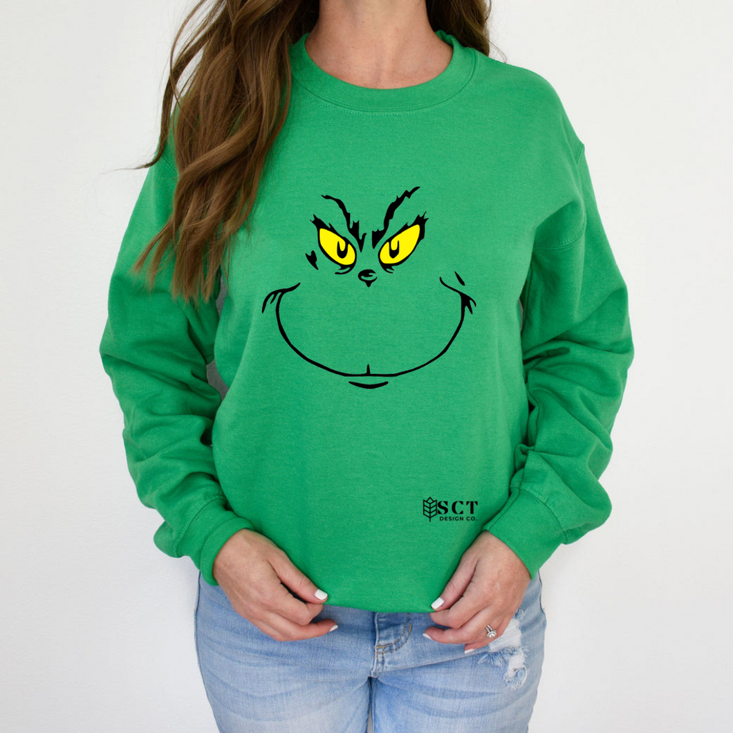 Grinch Face - Unisex Crewneck