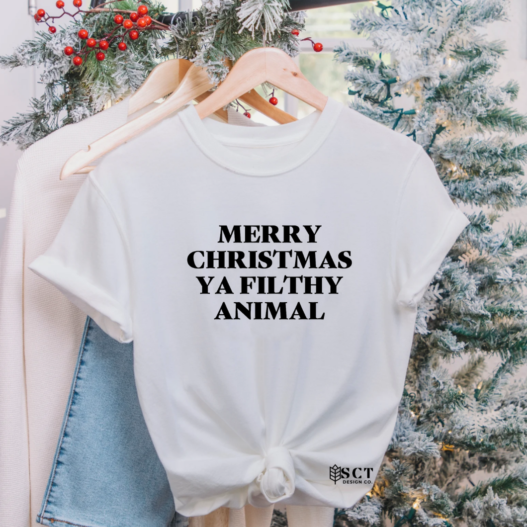 Merry Christmas ya filthy animal - Unisex Tee